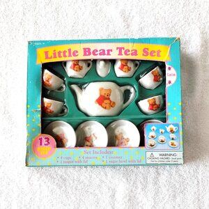 Vintage Children's Tea Party 13 Pc Porcelain Little Bear Tea Set Toy 8+